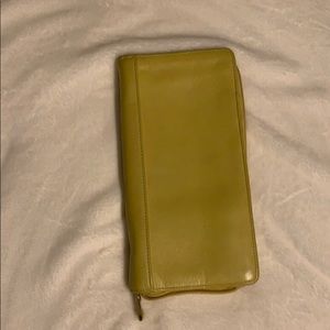 Lime Green Leather Soprano Passport Travel Wallet